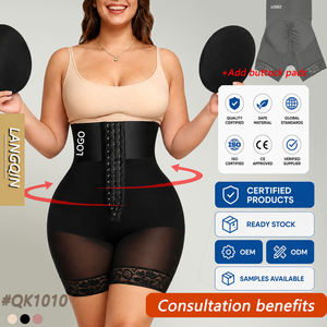 Shorts sculptants BBL personnalisés en gros, taille haute, effet ventre plat, rehausseur de fesses et de hanches, gainant à compression moyenne pour femme - Product Image 1