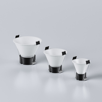 Spot encastré LED COB anti-éblouissement à coupelle profonde, blanc moderne, 3 pouces, 5CCT, 1320lm, direct usine, pour hôtels et salles d'exposition
