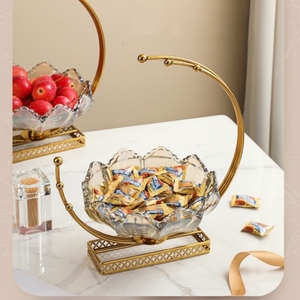 Plateau à fruits rond en métal de luxe léger américain transfrontalier 2024, créatif, simple, plateau à fruits en métal européen - Product Image 4