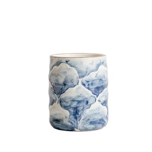 Taza de Té Pintada a Mano en Oferta, Platillo de Cerámica con Relieve, Juego de Café con MOQ Bajo - Product Image 1