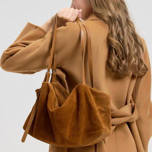 Модная замшевая сумка-тоут <span class=keywords><strong>2026</strong></span> года для женщин, из натуральной воловьей кожи с антикоррозийной пряжкой, многосекционная конструкция, сумка-клатч - Product Image 2