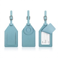 Étiquette de bagage anti-perte en cuir PU avec suivi AirTag, localisateur de carte d'embarquement, étui de protection avec étiquette de bagage en carton