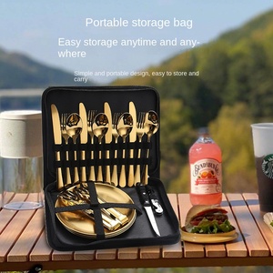 Hot bán cắm trại đồ ăn thép không gỉ Flatware <span class=keywords><strong>Set</strong></span> Knife <span class=keywords><strong>Fork</strong></span> <span class=keywords><strong>Spoon</strong></span> Tấm Bạc 10/20 pcs di động thiết lập dao kéo - Product Image 3