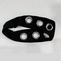 HZW-61279 Bandeau élastique ajouré à œillets pour femme, large, style Y2K Punk Grunge, à œillets tendance