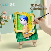 Peinture à l'huile numérique en relief 3D, ensemble d'art peint à la main avec plusieurs styles - Cadeau créatif culturel pour enfants