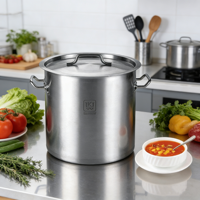 Marmite à soupe en acier inoxydable de grande taille, fond composé à 3 couches, 0,8 mm, différentes tailles, 6L-400L, personnalisée