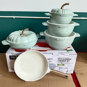 Đầy Màu sắc cảm ứng cơ sở <span class=keywords><strong>11</strong></span> cái vẻ đẹp bí ngô soong Cookware Set với nắp nhôm - Product Image 6