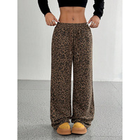 Mode personnalisée Pantalon imprimé décontracté à jambe ouverte Pantalon pour femme camouflage en polyester à cordon lâche