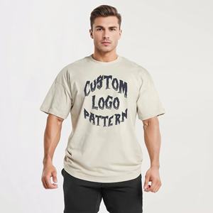 T-shirts unisexes surdimensionnés de haute qualité souples et solides sérigraphiés 100% coton pour hommes et femmes avec logo personnalisé - Product Image 1