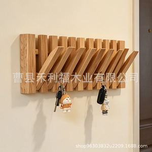Wooden Piano Key Storage Rack 41x21cm Wall Mounted Organizer For Home Entrance Clothes <b>Hook</b> Rack - Product Image 2