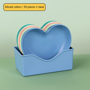 Piatto in Plastica a Forma di Cuore Riutilizzabile per Snack e Frutta, Contenitore per Semi di Melone, Noci e Bucce per Casa e Tavola - Product Image 6