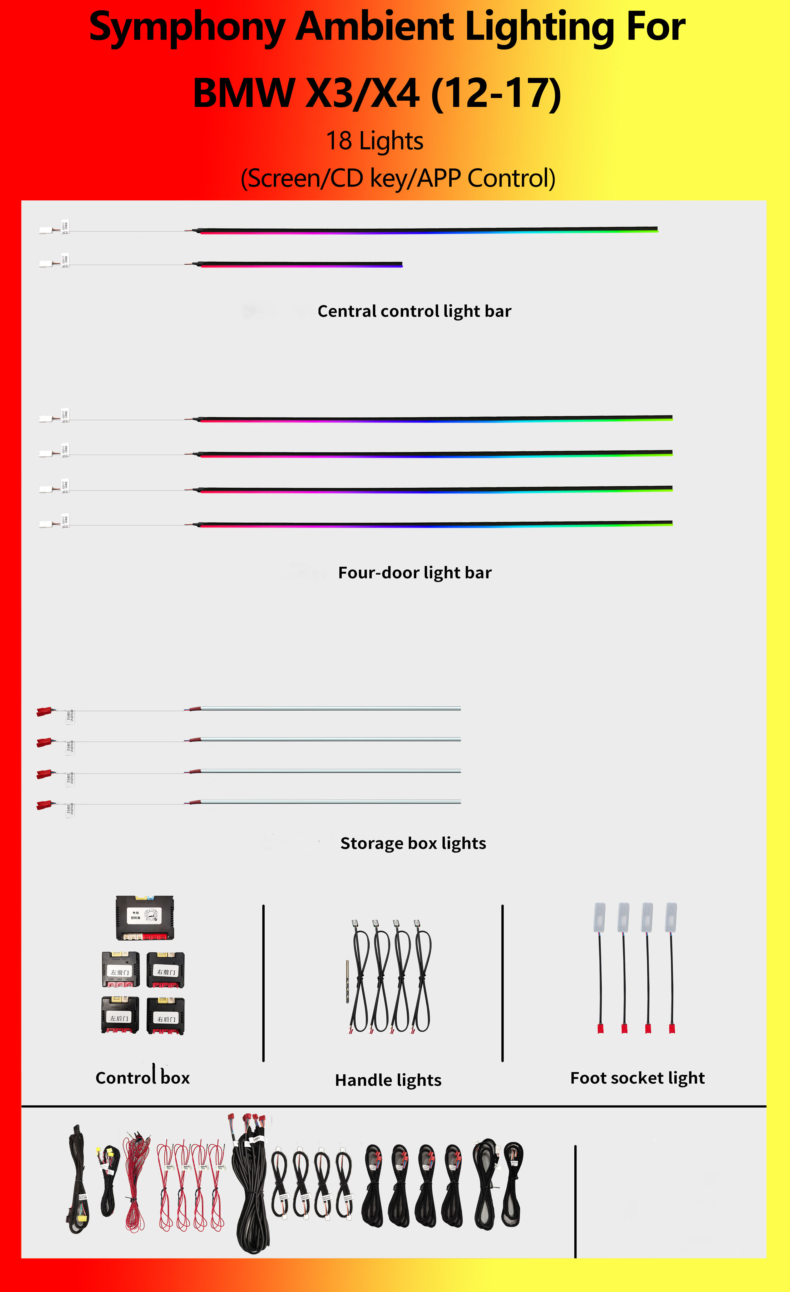 BMW X3/X4 Symphony 18 Lights