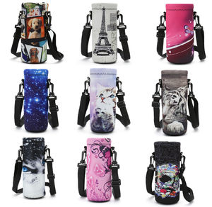 حقيبة عازلة للحرارة مع حزام للكتف لحمل زجاجات المياه، غطاء زجاجة مياه من النيوبرين مع شعار مخصص - Product Image 6