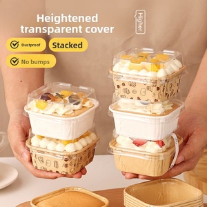 Moldes de Papel para Cupcakes, Aptos para Horno, Desechables, Caja Cuadrada para Muffins con Tapa, para Alimentos, Chicle, <span class=keywords><strong>Sushi</strong></span>, Cumpleaños - Product Image 2