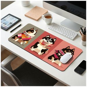 Tapis de souris personnalisé pour animaux de compagnie, en caoutchouc naturel écologique, imperméable, antidérapant, impression vibrante, chat, <span class=keywords><strong>chien</strong></span> - Product Image 1