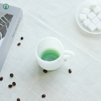 Jade Weiße Glas-Kaffeetassen Farbige Borosilikat-Einwand-Glasteetassen Kaffeebecher mit Henkel Maßgefertigte Farbige Glasbecher
