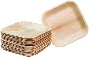 Plato Cuadrado de Hoja de Palma Areca, Sostenible, Natural, Desechable, Biodegradable, para Fiestas y Cenas - Product Image 3