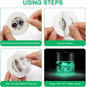 Custom Embossed LED Plastic <b>Sticker</b> Wine Bottle Light Cups Coasters Battery Operated Reusable Durable Ramadan Graduation Party - Product Image 2