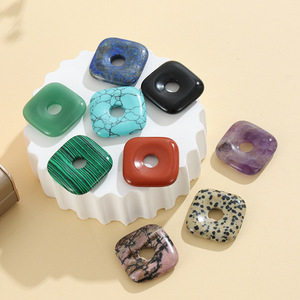 Perles carrées en pierres précieuses naturelles 7 styles de Lapis Lazuli Turquoise Améthyste Oeil de tigre <span class=keywords><strong>Malachite</strong></span> 30mm Écologique Sculpté pour - Product Image 2