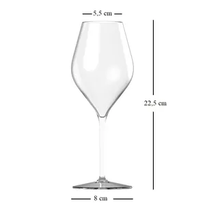 6 bicchieri da vino in plastica riutilizzabili infrangibili da 380 cc, lavabili in lavastoviglie fino a 350 volte - Product Image 2