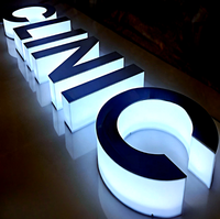 Signes de société extérieur 3d acrylique FrontLit Led signe de magasin lettres de canal de lumière acrylique pour Salon Restaurant magasin signe