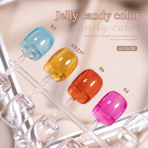 AILANUO High Pigment Glaze 6 Colors Jelly Gel Polish Set Hema Free Vegan Neon Pure clear Jelly Colors Gel Polish <b>Nail</b> Supplier - Product Image 4