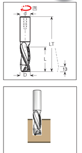 Cuerpo de acero de brocas de enrutador en espiral de alto rendimiento DP con alta resistencia mecánica para un área de reafilado grande - Product Image 4