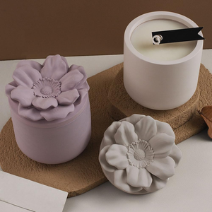 Yaolan Nicole Reusable Camellia <b>Candle</b> Jar Rubber <b>Mold</b> Flexible Non-Stick Oven/Microwave/Dishwasher Safe Durable for - Product Image 5