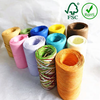 Corde en papier raphia souple, naturelle, biodégradable, ficelle kraft pour emballage cadeau et floral, vente en gros, OEM, directement de l'usine