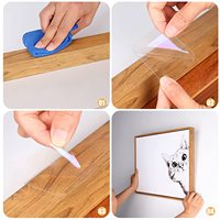 Ruban adhésif double face transparent pour accrocher au mur Tampons collants amovibles imperméables pour fixer le ruban adhésif pour tapis