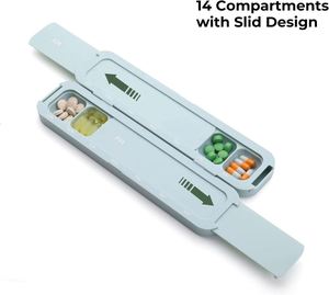Portable <b>7</b>-Day Pill Organizer Weekly Medicine Box with <b>7</b> Compartments for Pills, <b>Tablets</b> & Vitamins - Product Image 3