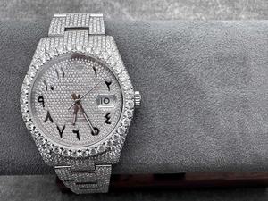 Private Luminous VVS Watch Waterproof 41mm 904L 3235 Movement Arabic Numerals Full Ice Silicon Stone - Product Image 2