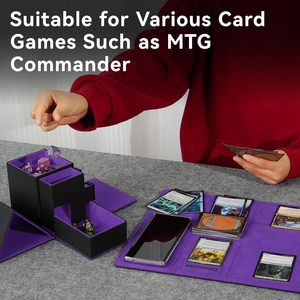 MIO Venta al por mayor de fábrica: Caja y estuche de almacenamiento portátil 3 en 1 de cuero PU y forro de franela para dados, torre de dados y accesorios de DND RPG, ideal para regalo. - Product Image 6