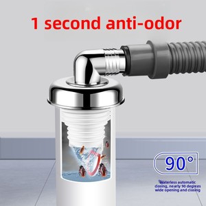 Connecteur de tuyau d'égout à trois voies électroplaqué en forme de T/en forme de L, désodorisant, pour machine à laver, drain de sol, dérivation d'eau - Product Image 2