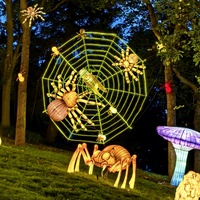 Lanterne en soie faite à la main en forme d'insecte, simulation d'araignée, lanterne LED pour festival, Halloween, parc à thème, spectacle de lumière au jardin botanique