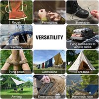 Cuerda de Paracord de Supervivencia de 5/32'' x 100 pies con Encendedor Integrado, Cuerda de Pesca, Cuerda Utilitaria Resistente 4 en 1 para Camping