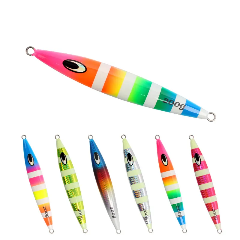 JiggingDuke 30g-250g Leuchteffekt Angeln Metall Jigs Slow Pitch Jigging Tiefsee Thunfisch GT Fishing Lure Blei Jig Köder