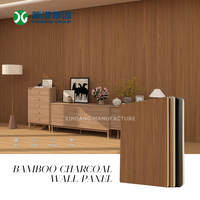 Panneau mural en bambou charbon de bois grain de bois foncé, placage intérieur imperméable en noyer et teck, feuille décorative 1220x2440mm