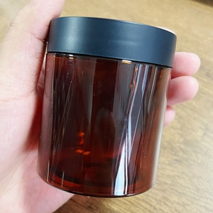 Black Lids PET Clear Cosmetic Cream <b>Jars</b> 50ml 80ml 100ml 120ml 150ml 200ml 250ml 500ml 8 oz <b>Plastic</b> Body Scrub Container - Product Image 4