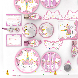 Unicorn Nguồn cung cấp bên gói dùng một lần bộ đồ ăn và sinh nhật Đảng Bộ trang trí - Product Image 4