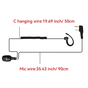 Auricular de seguridad con micrófono PTT de doble cable en forma de G para walkie-talkie Kenwood NX-1200 NX-1300 Baofeng, auricular para radio bidireccional - Product Image 3