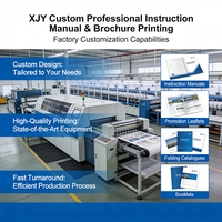 Service d'impression de mini-brochures XJY avec conception personnalisée, manuel d'utilisation plié, instructions d'utilisation, guide des produits