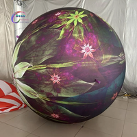Boule ronde gonflable géante avec impression florale intégrale pour la décoration de centres commerciaux, les fêtes, les expositions et les spectacles