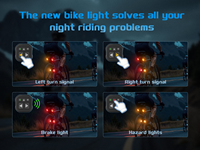 Feux de vélo LED intelligents, commande marche/arrêt à un bouton, 6 modes d'éclairage, lampe avant et arrière, feu stop, clignotant, feu arrière de nuit
