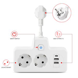 Schuko <span class=keywords><strong>Cee</strong></span> 77 nữ ổ cắm với 2xusb và 1xtype-c cổng 3 cửa hàng Tabletop Ổ cắm điện cho thiết bị nhà 10A Đánh giá hiện tại - Product Image 6