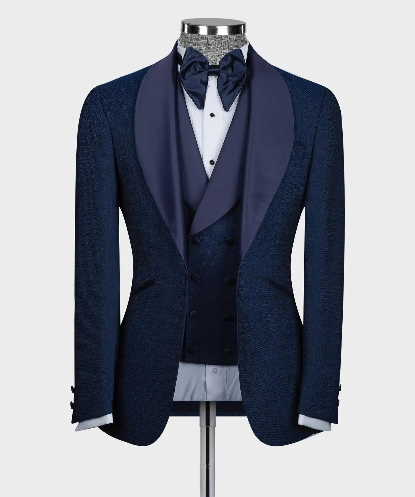 MTM New Arrival Marineblau Italienische Herren anzüge für die Hochzeit Slim Fit Bräutigam Smoking Party Prom Blazer 3 Stück formelles Kostüm