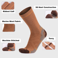 Chaussettes de randonnée en laine mérinos d'hiver avec tissu éponge épais, chaudes, respirantes, chaussettes de sport pour la randonnée, l'alpinisme, le trekking