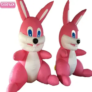 Frohe Ostern Promotion Werbung Restaurant Dekoration Mädchen wie aufblasbare sitzende Ostern rosa Kaninchen