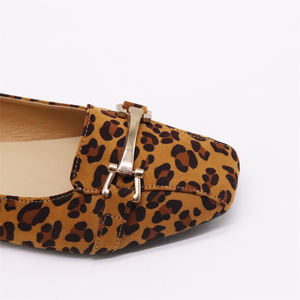 <span class=keywords><strong>Ballerine</strong></span> Ballet Bout Carré Imprimé Animal <span class=keywords><strong>Grande</strong></span> <span class=keywords><strong>Taille</strong></span> Chaussures de Poupée pour Femmes Chaussures Plates Léopard - Product Image 4