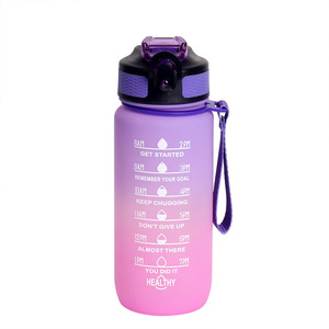 Sports Water Bottle High Temperature Resistant Graduated Straw <b>Cup</b> Frosted Progressive Color Water <b>Cup</b> Plastic <b>Cup</b> - Product Image 2